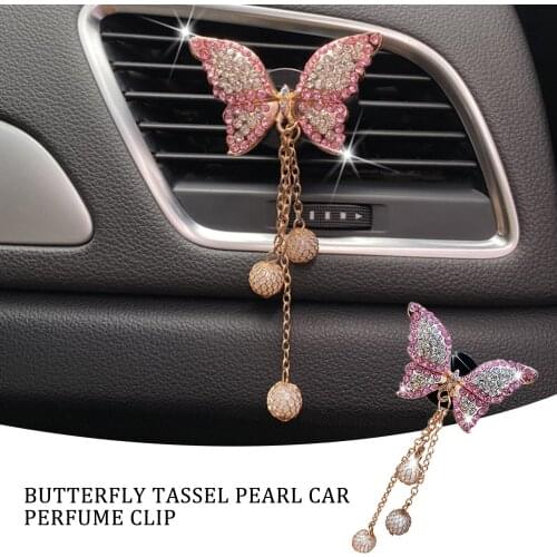 1 Pc Cute Butterfly Shape Solid Fragrance Air Freshener Artificial Crystal Car Air Vent Perfume Car-styling