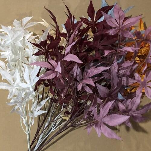 1pc Simulation Maple Leaf Flower Branches Artificial Silk Green Plants Indoor Plant Decoration