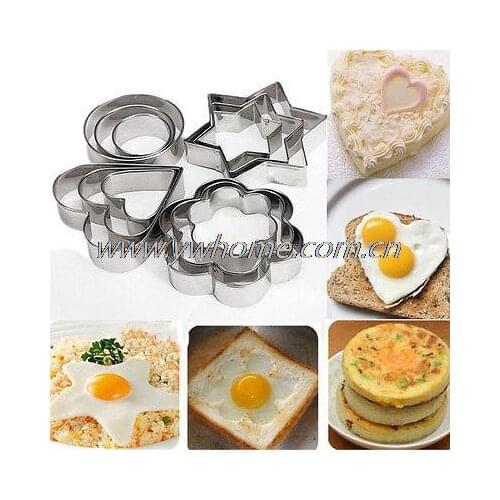 12Pcs Stainless Steel Cookie Fondant Cake Mould Mold Sugarcraft Cutter Set New
