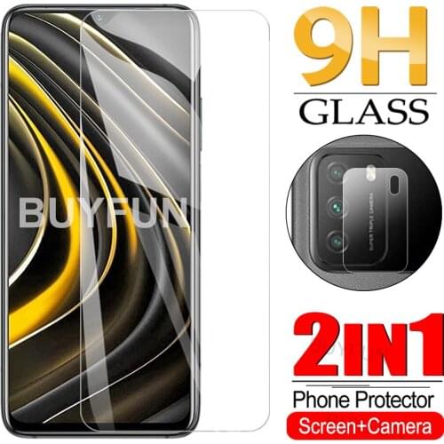 2 in 1 Screen Protector Camera Film For Xiaomi POCO M3 X3 NFC X2 Front Glasses Lens Film Xiomi M 3 X 3 X 2 Full Cover Glass 9H