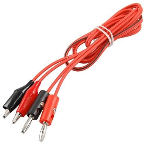 2015 Hot New 3Ft Red Alligator Clip to Banana Plug Probe Cable Test Lead 90cm
