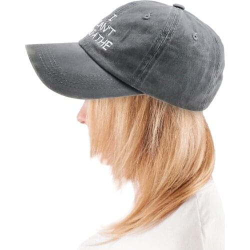 2020 Baseball Cap Sun Protection Breathable Waterproof Trucker Snapback Hat One Size Adjustable I Can't Breathe Baseball Hat