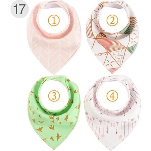 4pcs/Lot Newborn Baby Bibs Infant Feedings Bandana Toddler Boy Girl Burp Cloths Baby Scarf Feeding Saliva Towels Dropshipping