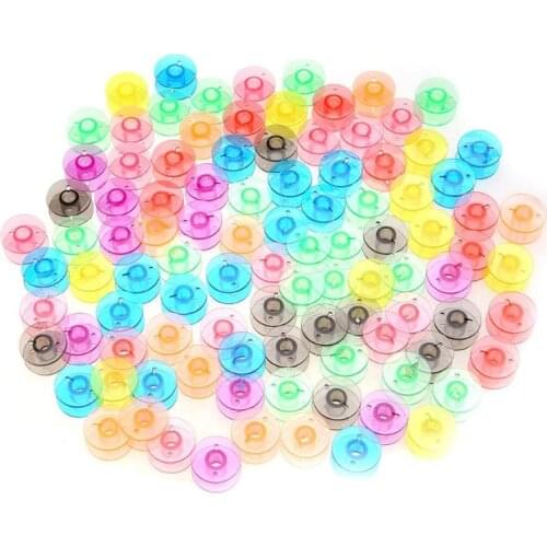50/100pcs Colorful Plastic Empty Bobbins Spool for Sewing Machine Plastic Bobbins Spools Home Sewing Accessories Tools