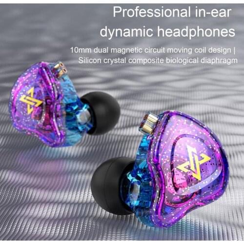 AK6-MAX In-ear Earphones Dual Dynamic Drivers HiFi Sound 3.5mm Bass Wired Sport Earbuds for Running