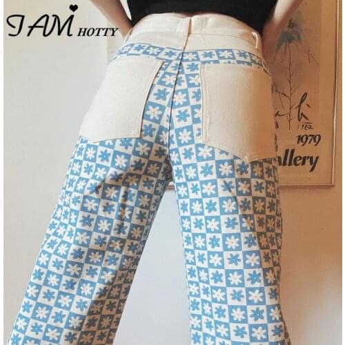 Y2k Floral Printed Baggy Pants Capri Women Harajuku Vintage High Waist Trouser Cute Sweatpants Korean Streetwear 2021 Iamhotty