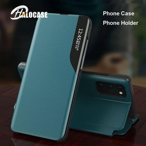 Leather Smart Window View Flip Magnet Stand Phone Case For Xiaomi POCO M3 X3 NFC Mi 10 10t Lite Redmi Note 9s 9 8 Pro 8T 9A 9C