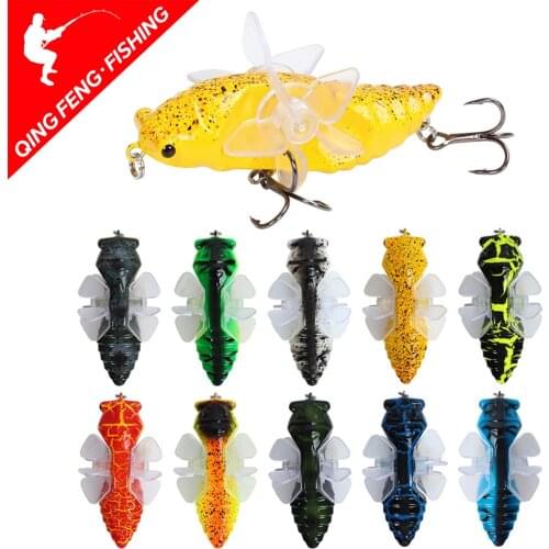 Cicada Fishing Lures with Rotational Double Propeller Wings Bionic Fishing Lure Floating Bait Artificial Bait Fishing Lure Bait