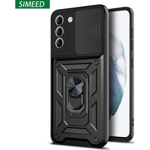 Camera Lens Protection Slide Case For Samsung Galaxy S21 FE S20 Plus Note 20 Ultra A12 A02S A42 A52 A72 Case Armor Back Cover