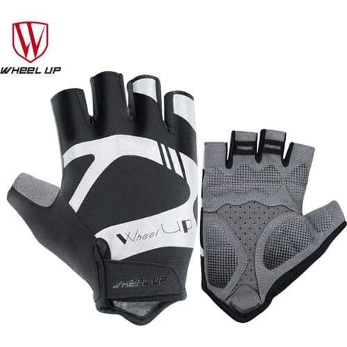 WHEEL UP Breathable Half Finger Cycling Gloves Non-slip Bike Gloves Reflective Fitness Gloves Shock Absorption Bicycle Gloves