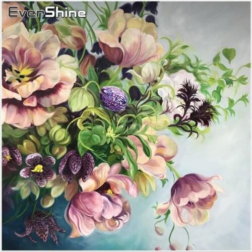 EverShine Flowers Diamond Painting Full Square Diamond Mosaic Beautiful Flowers Picture Of Rhinestones Diamond Embroidery Sale