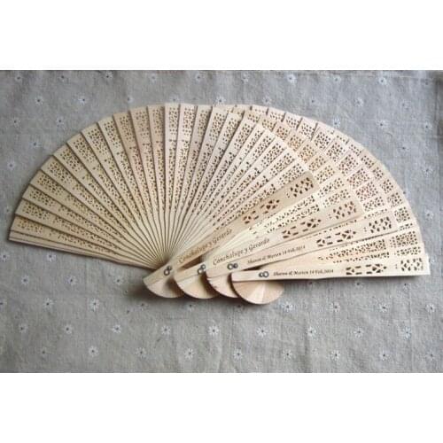 [ Fly Eagle ] Free Shipping 100pcs/lot Chinese carved folding fragrance wood hand fans Fashion&Elegant Personalized