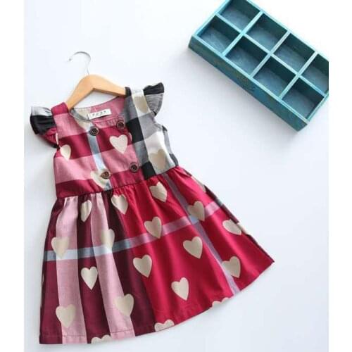 FOCUSNORM Valentines Days Princess Kids Girls Dress LOVE Heart Print Ruffles Sleeve Knee Length A-Line Dress