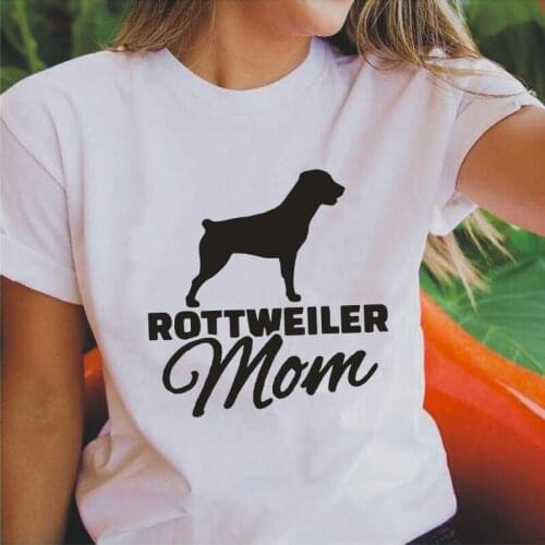 Rottweiler Mom Dog Print T Shirt Women Tops Summer Short Sleeve Harajuku Shirt Tee Shirt Femme Casual Plus Size Camisas De Mujer