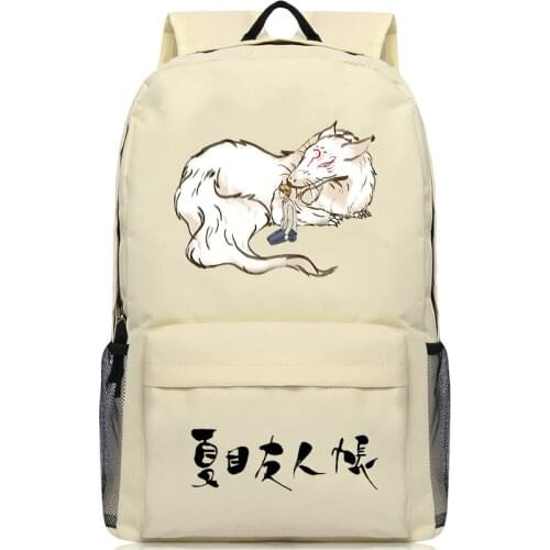 Anime Natsume Yuujinchou Cosplay Canvas Backpack Cartoon Student School Bag Teenagers Unisex Laptop Travel Bookbag Rucksack Gift