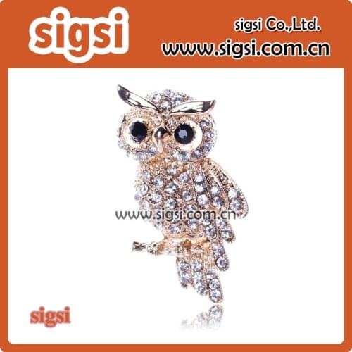 Exquisite Colorful Crystal Rhinestone lovely Owl Cute Animal Brooch Pin Jewelry