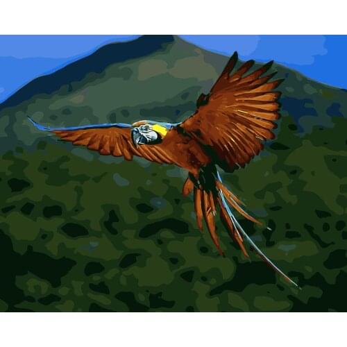 MaHuaf-j439 Macaw Parrots Flying painting coloring by numbers new arrival unique gift digital oil painting for living room