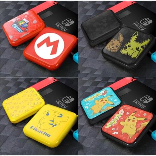 Pokemon Pikachu Cartoon Anime Switch Card Box Super Mario Cute Pattern NS Game Theme Cassette Storage Box Carrying Case
