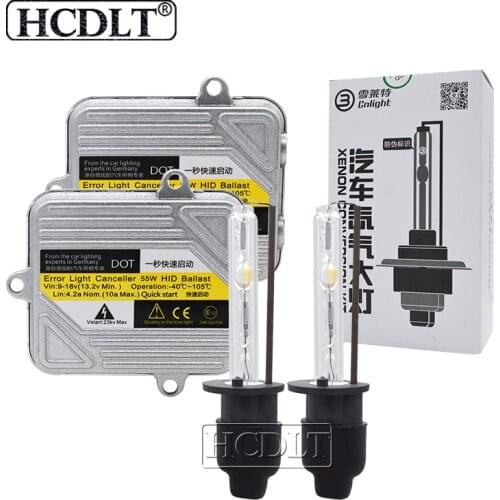 HCDLT DC 12V 55W Slim Ballast HID Kit Xenon Cnlight Car Light Bulb H7 H1 H11 D2H 6000K 5000K 4300K Auto Lamp HID Conversion Kit