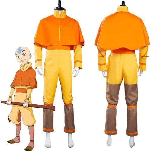 2020 Anime cosplay Avatar The Last Airbender Avatar Aang Cosplay Costume Jumpsuit Halloween Outfit women men clothing autumn