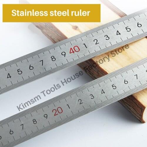 15-50cm Stainless Steel Ruler Silver Color Metal Ruler For Woodworking Functional Mapping Tool High Quality Measuring Tools