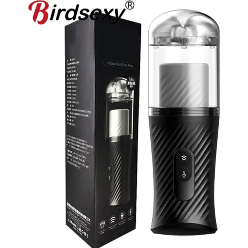 Powerful Sucker Masturbator Male 7 Speed Telescopic Voice Modes Strong Vibrating Masturbator Cup Adult Sex Toys for Men Sex Shop