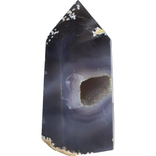 Natural Tower Agate Geode Quartz Crystals Specimen Home Furnishing Decoration Druzy Stone Reiki Healing Point Wand