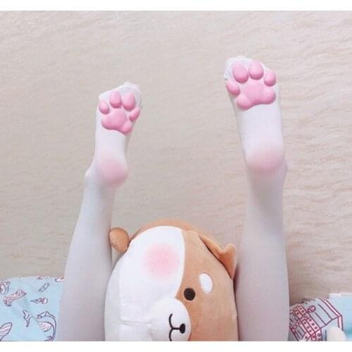 New Cat Paw Socks for Women Girls Kawaii 3D Cat Claw Toe Beanies Stockings Lolita PawPads Cosplay Cat Paw Pad Thigh High Socks