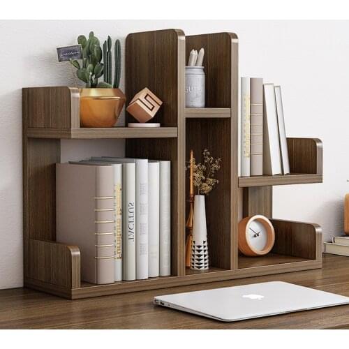 Simple Desktop Solid Wood Bookshelf Shelf Modern Home Student Storage Small Book Shelf Office Creative Desk Bookcase Floor Type