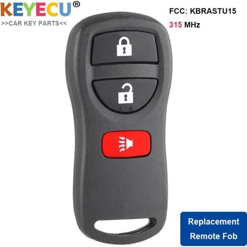 KEYECU Remote Control Car Key for Nissan Armada Frontier Pathfinder Quest Titan Xterra Murano, FOB 3 Button - 315MHz - KBRASTU15