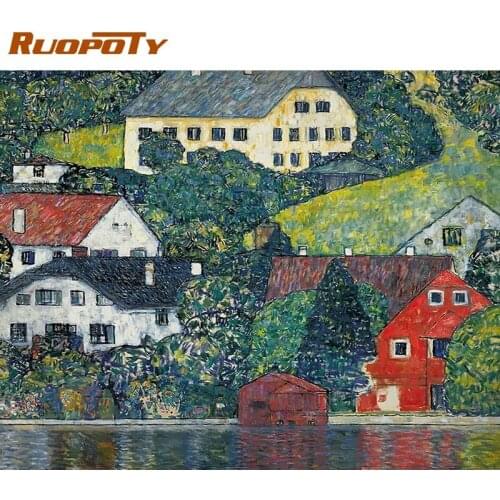 RUOPOTY DIY Coloring By Numbers Abstract Drawing On Canvas Handmade Gift 40x50cm Painting By Numbers Landscape Home Decor