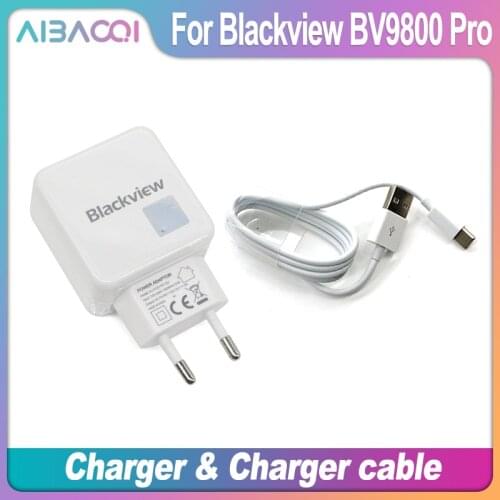 AiBaoQi Brand New USB Adapter Charger EU Plug Travel Switching Power Supply+USB Data Cable Line For Blackview BV9800 Pro Phone