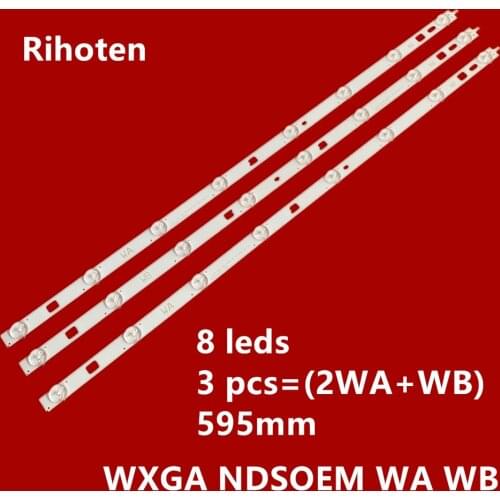 LED Backlight strip 8 lamp for Sony 32"TV KDL-32R410B LG INNOTEK 32INCH WXGA NDSOEM WA WB LC320DXJ SF A9 KDL-32R420B KDL-32R