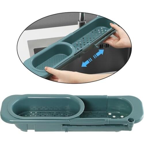 Telescopic Sink Rack Scrubbers Sponge Holder Storage Drain Basket Sink Drain Shelf Shelf Basket Organizer Kitchen Sink Holder