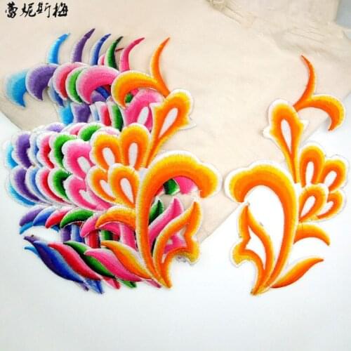1Pair Color Cloud Embroidery Cloth Stickers Decals Costumes Lace Accessories Hot Flower National Costume DIY Embroidery Patch
