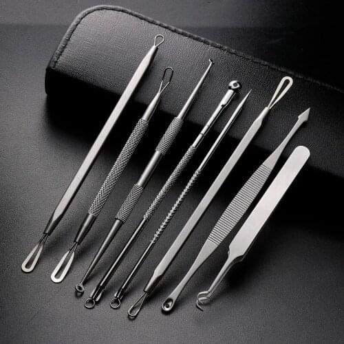 Hot Sale Stainless Steel Extractor Blackhead Remover Needles Acne Pimple Blemish Treatments Face Skin Care Sets Beauty Tools