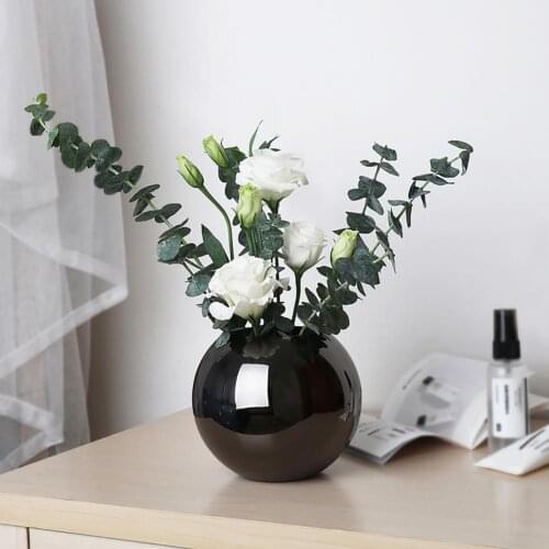 Flower Vase Stainless Steel Vase Home Decor Metal Flower Vase Living Room Decoration Golden Polished Flowerpot Minimalist Craft