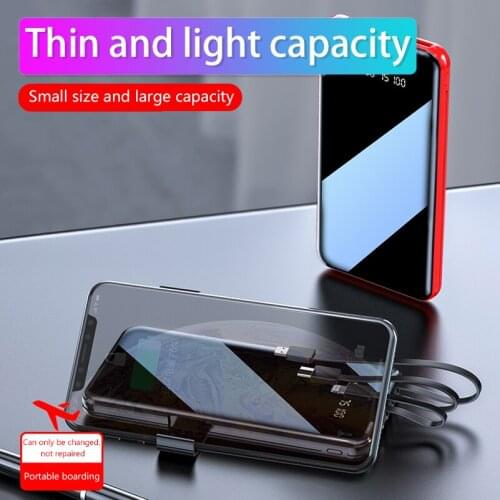 Power Bank Portable 20000 MAh Mini PowerBank Digital Disply Mirror Screen External Battery Pack Powerbank for Mobile Phones