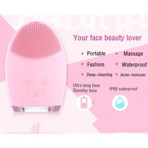 High Quality Facial Cleansing Brush Sonic Vibration Face Cleaner Silicone Deep Pore Cleaning Electric Waterproof Massage