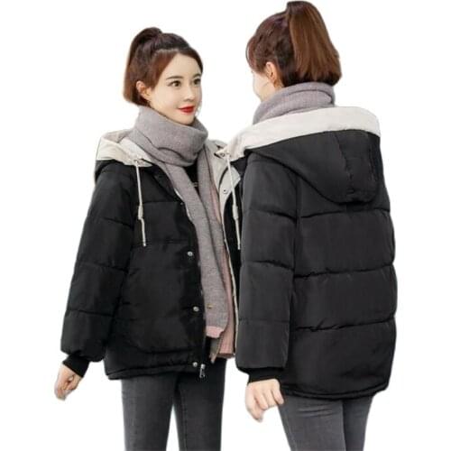 TYJTJY Winter Coat Women 2020 Fashion Winter Jacket Women Cotton padded Parka Outwear Hooded 7 Colors Solid Female Jacket Coat