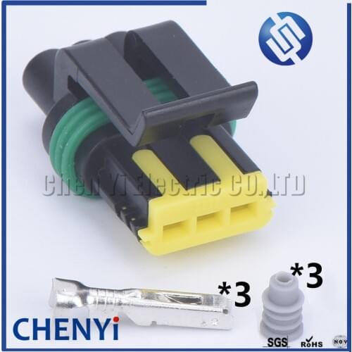 1 set 3 pin car line of waterproof auto connector 1.5 female auto parts wire harness cable connectors 444044-1