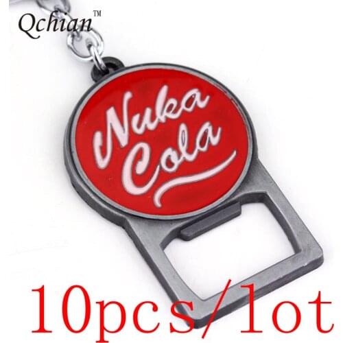 10pcs/lot Pip Boy Nuka Cola FALLOUT Metal Decoration Pendant Beverage Bottle Opener Keychain Registered Free Shipping