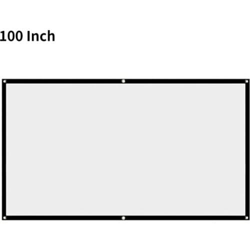 16:9 No Crease Foldable Projection Screen Portable White Projector Curtain 100 Inch for Home Theater Outdoor/Indoor Use