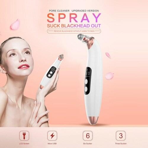 2019 Electronic LCD Blackhead Remover Vacuum Suction Pore Cleaner 3 Modes 6 Suckers