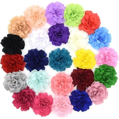 30 pcs/lot ,8.5cm lotus chiffon flower for headband hair fashion accessories apparel accessories
