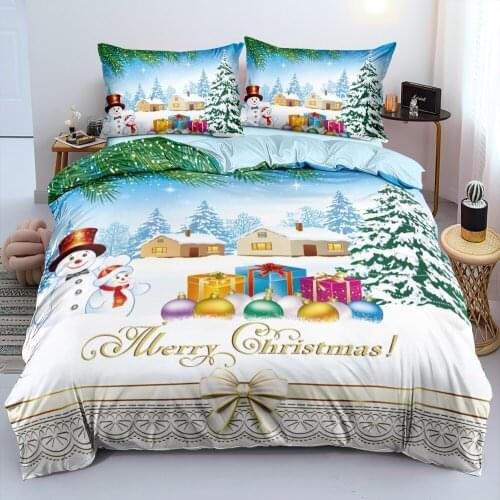 3D Duvet Cover and Pillowcase(s) Christmas Quilt Covers Set Bedding Sets 3-Piece Queen Bed Linen for easy-care