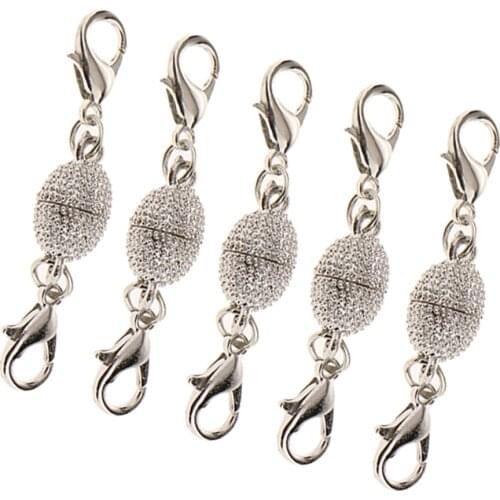 5pcs Double Lobster Clasps Magnetic Jewelry Necklace Bracelet Hook DIY
