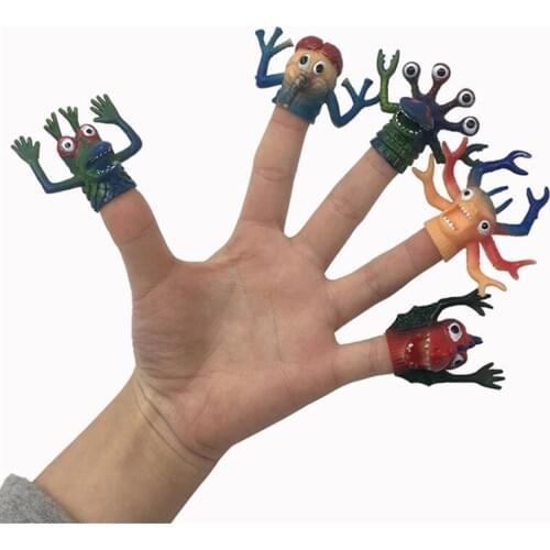 5pc Simulation Animal Finger Puppet Toy Funny Funny Monster Animal Toy Pinata Party Toy Children Story TPR Finger Toy Kids Gift