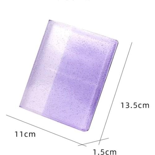 64pockets Transparent Glitter Sequin Photo Album ID Card Stamp Holder Collection Book Mini Photo Album, Camera Film Storage Bag