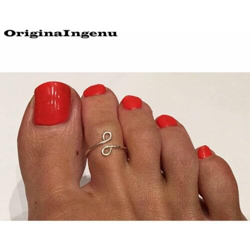 925 Silver Toe Ring Gold Filled Jewelry Handmade Adjustable Toe Ring 15mm Hoop Rings For Women Boho Foot Jewelry